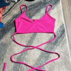 romwe wrap around crop top